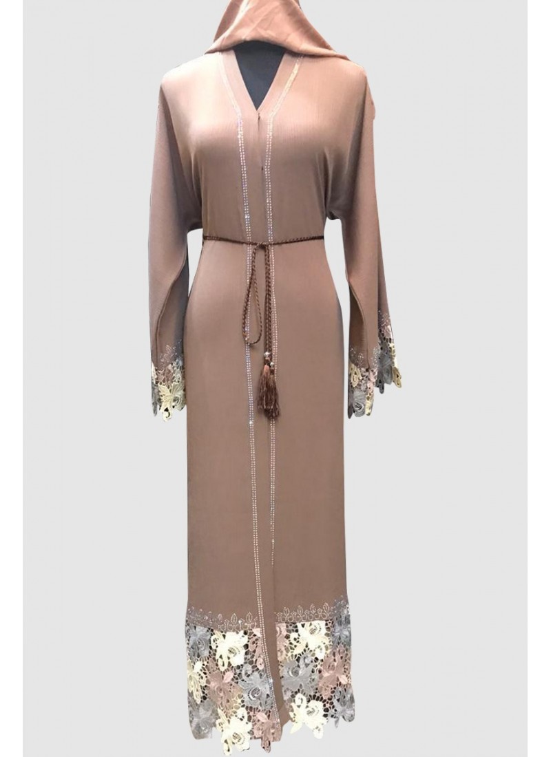 (MOQ 3 PCS) Net Fancy Abaya