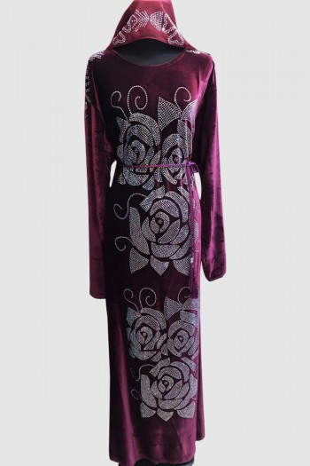 (MOQ 3 PCS) Detail Velvet Abaya