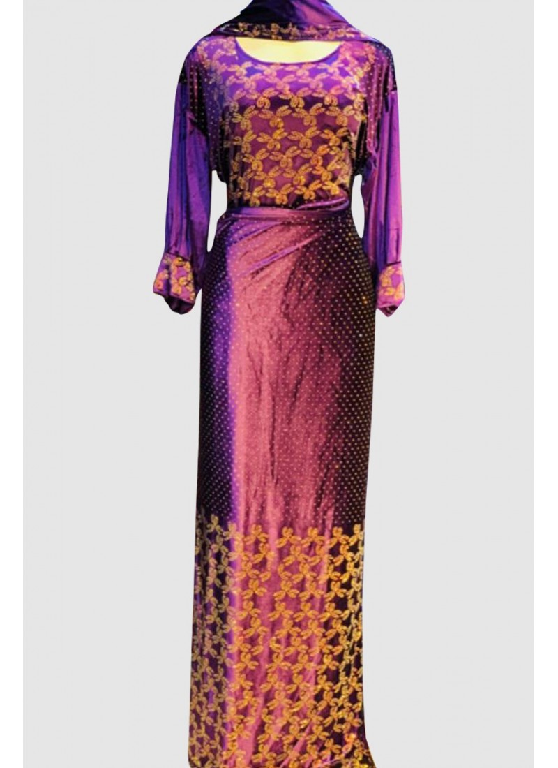(MOQ 3 PCS) Shinny Velvet Abaya 