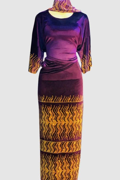 (MOQ 3 PCS) Velvet Stone Abaya
