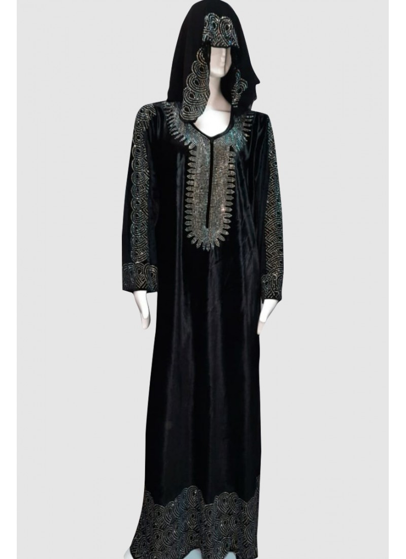 (MOQ 3 PCS) Hana Velvet Abaya 