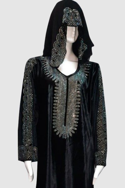 (MOQ 3 PCS) Hana Velvet Abaya 