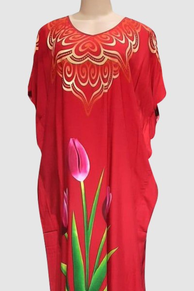 Modest Floral Print Casual Dress