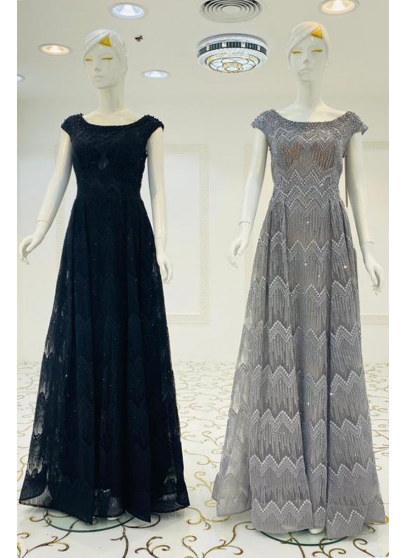 Sparkle O Neck Gown (3 Pieces Set)