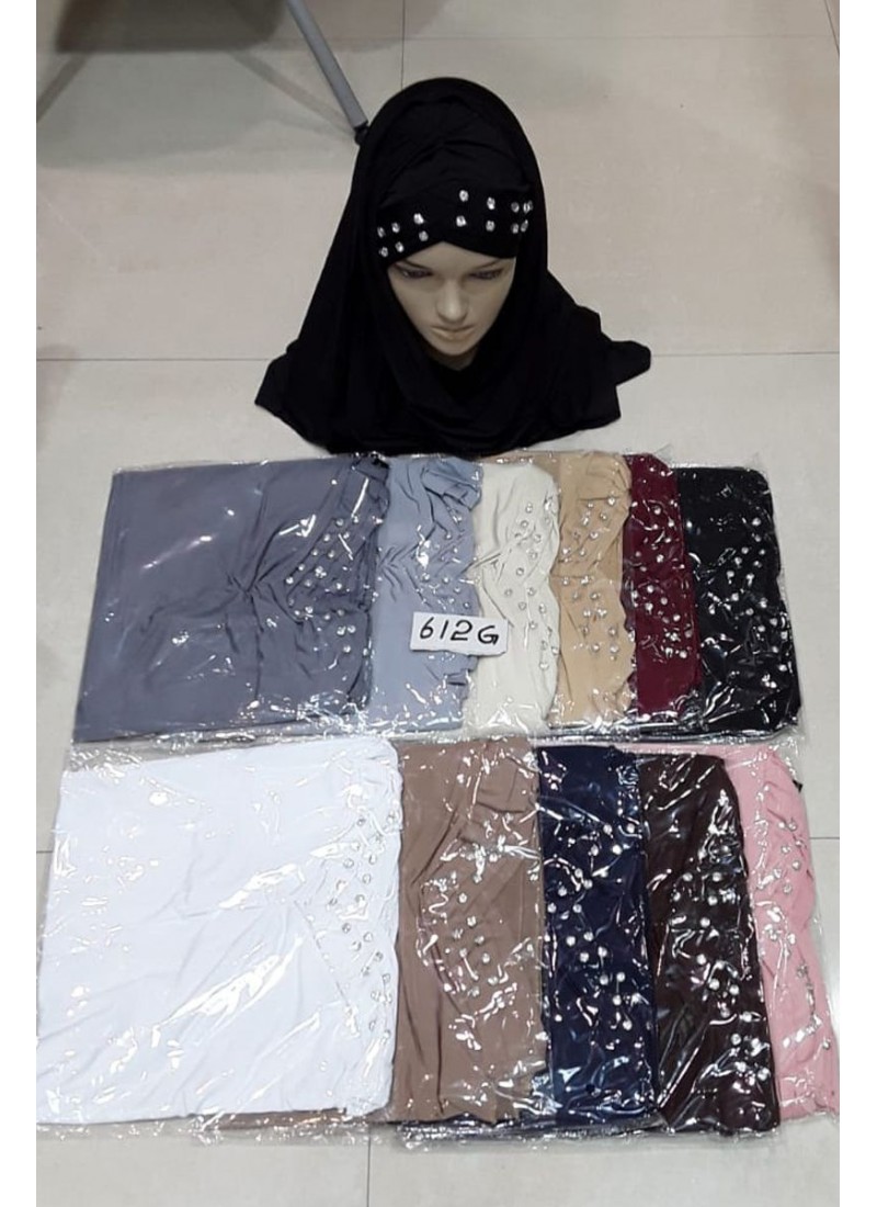 (Dozen Set) Beaded Hijabs 