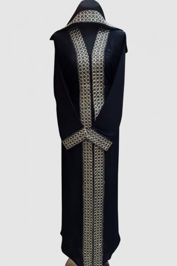 Open Embroidery Lace Abaya 