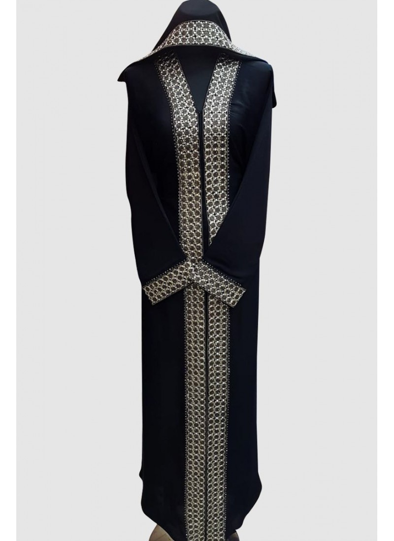 Open Embroidery Lace Abaya 