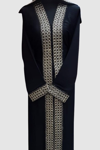 Open Embroidery Lace Abaya 