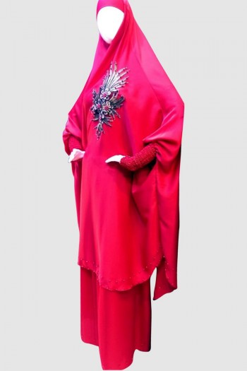 Rose Islamic Jilbab (6 Pieces Set)