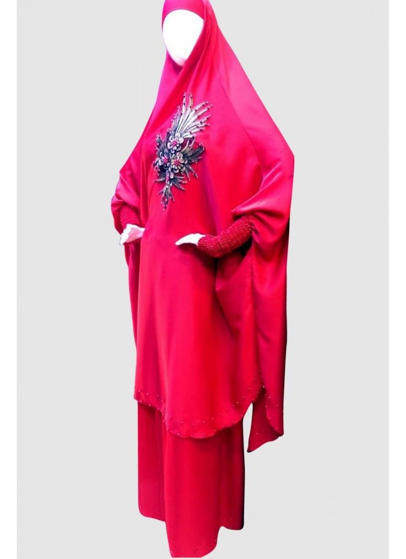 Rose Islamic Jilbab (6 Pieces Set)