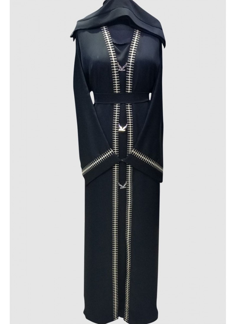 Buckle And Lace Abaya