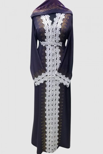 Abaya With Crystal And Lace