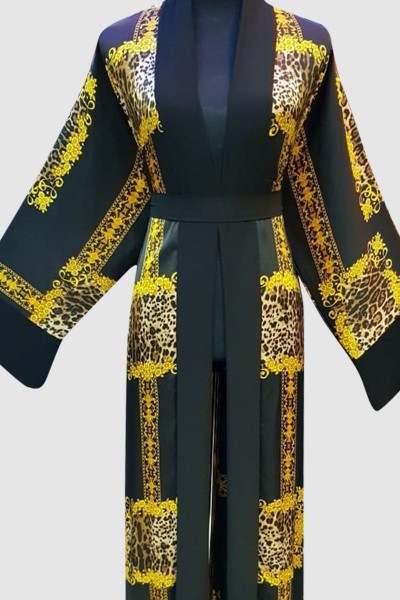 Amma'l Print Fancy Abaya