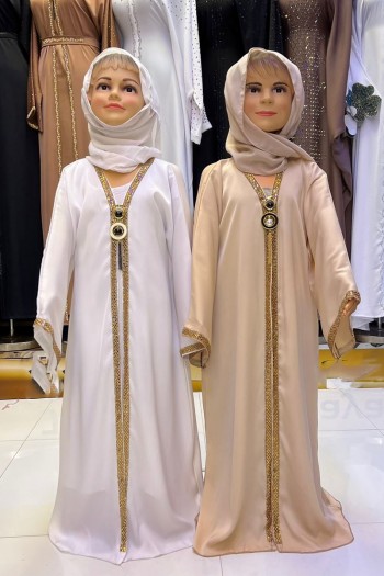 (MOQ 12 PCS)Rahaf Kids Abaya