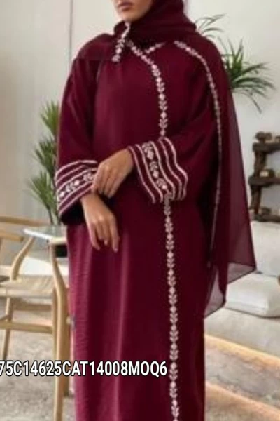(MOQ 6 PCS) Saaiqa Emb Abaya