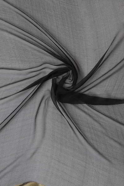Pure Black Chiffon Fabric