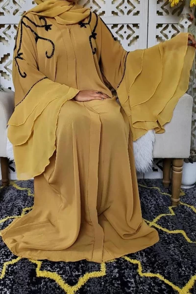(MOQ 6 PCS) Fancy Modest Abaya